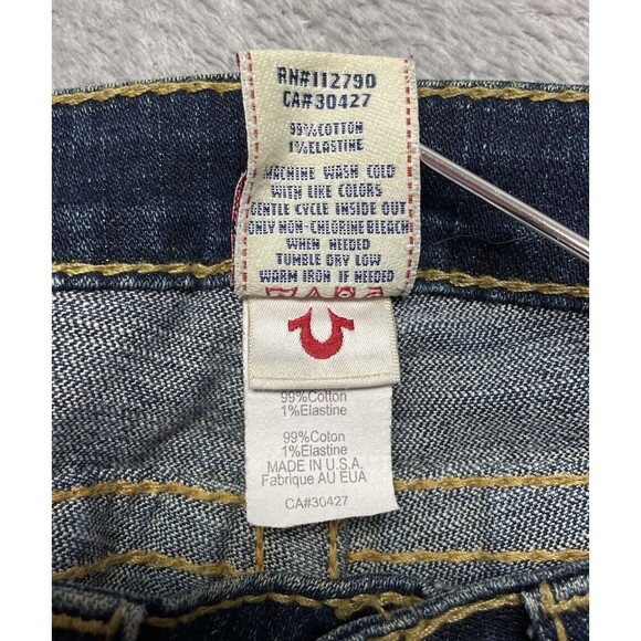 True Religion Disco Becky Big T Women's Sz 28 Yellow Rhinestone Bootcut Jeans - Picture 11 of 15